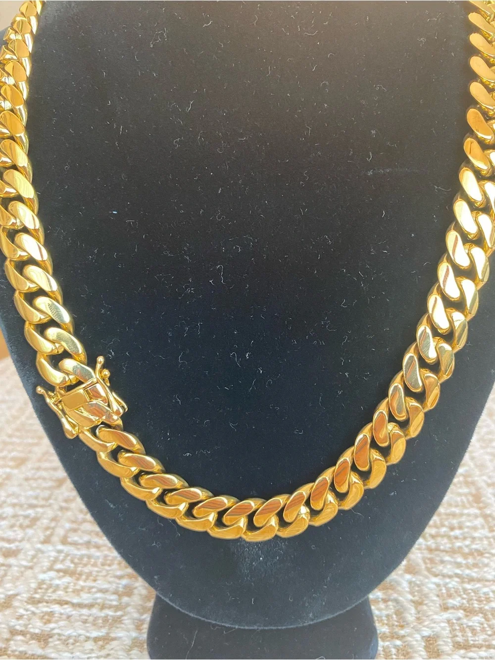 18k 14mm Gold Miami Cuban Link 2 Piece Set Necklace and Bracelet